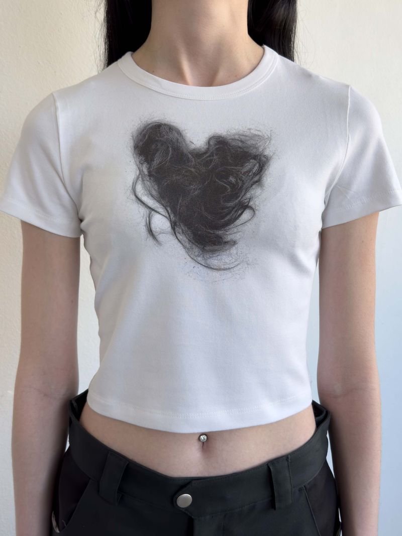Heart Hair Tee WHITE B
