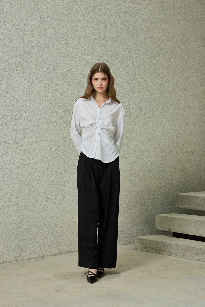 TOMO WIDE SLACKS / BLACK