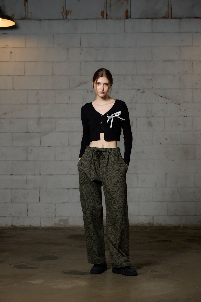 LEOPARD WIDE PANTS / KHAKI