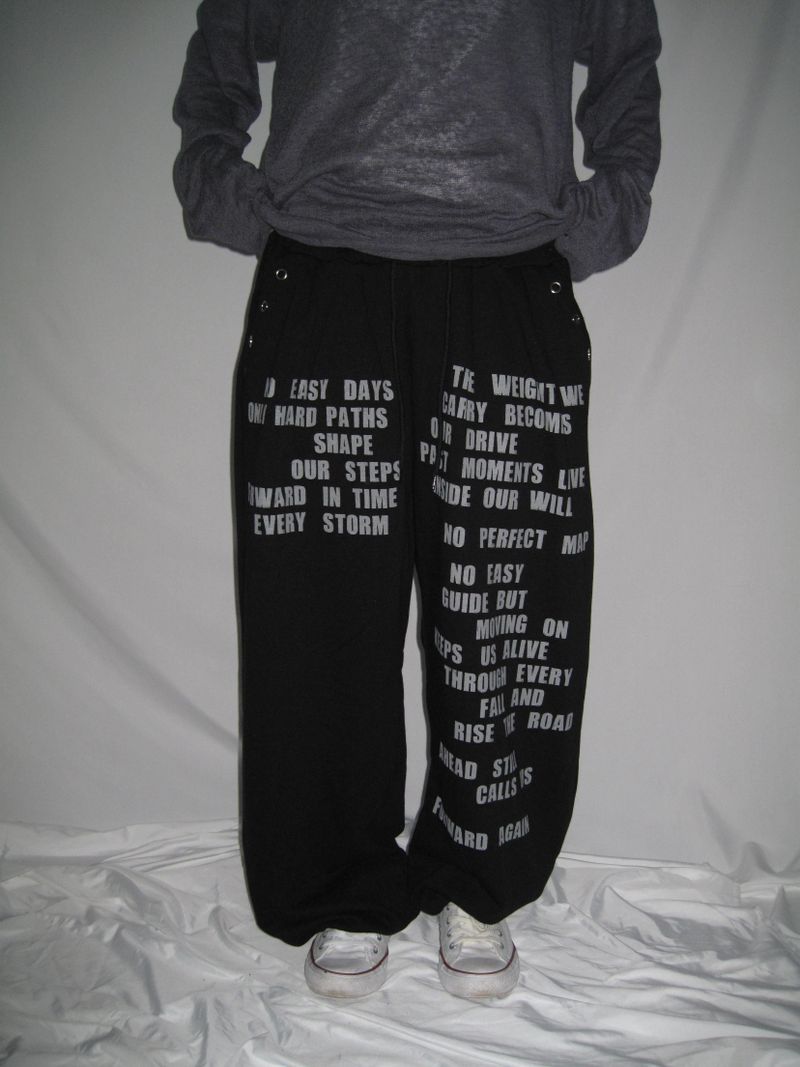 Lettering Eyelet Sweatpants(3c)
