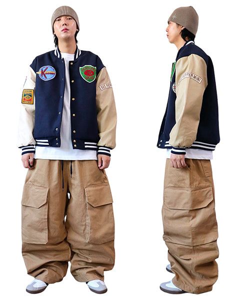 Oversized Varsity Jacket with Patches