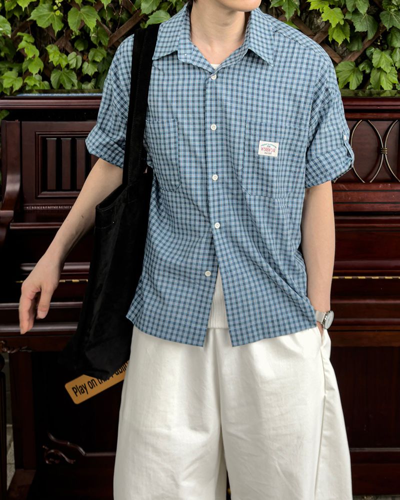Mirel Check Roll-Up Half Shirt