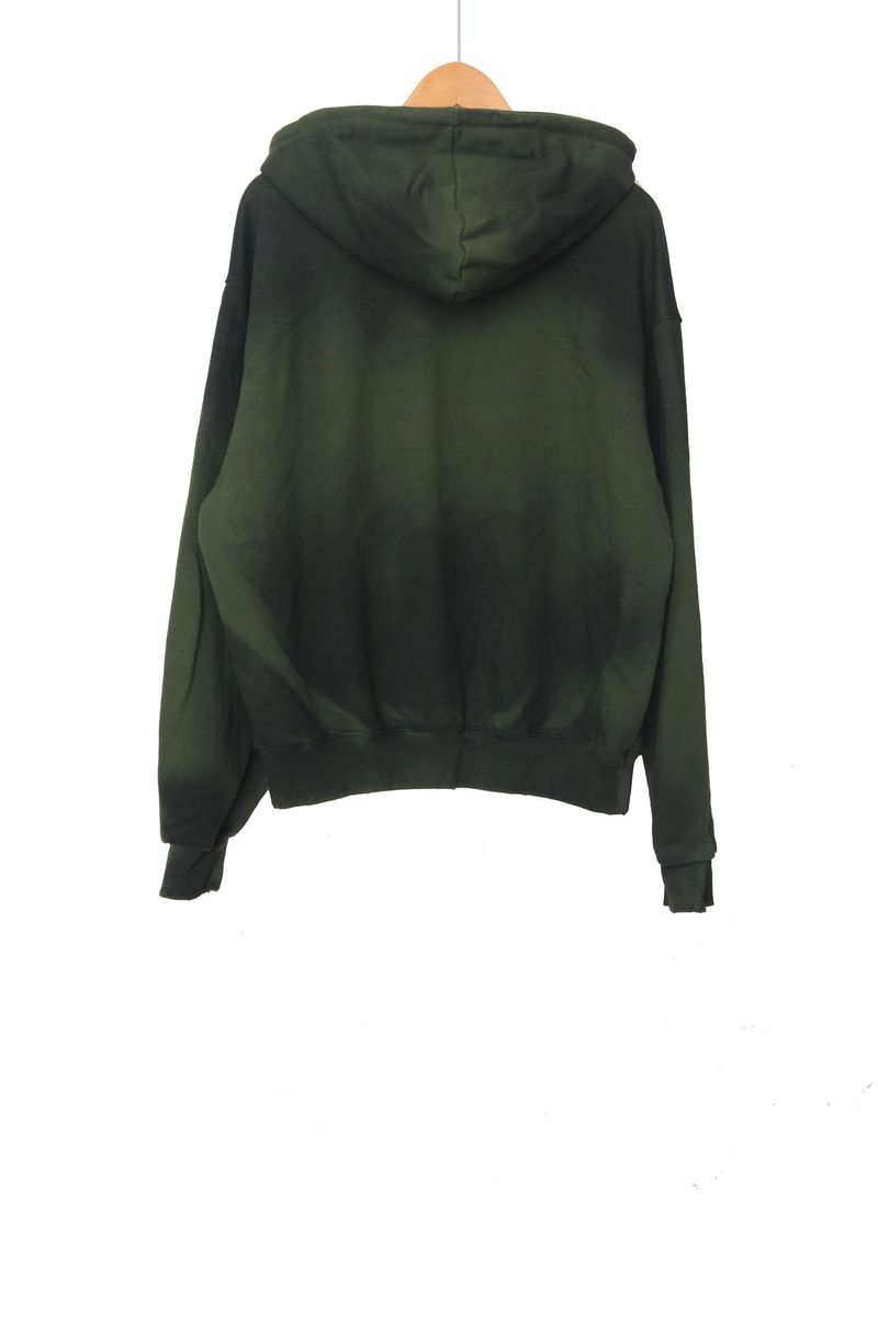 Spray washed hood zip-up