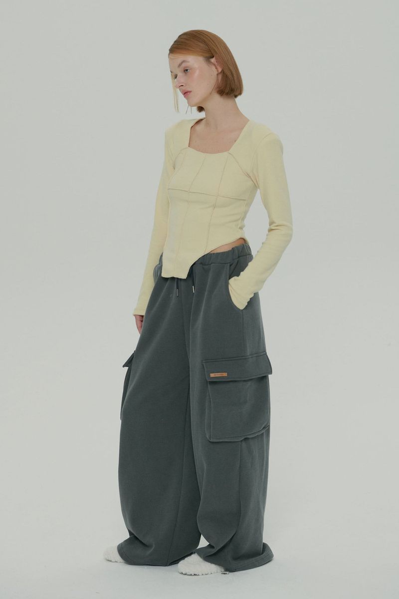 SOFT SQUARE NECK TOP / YELLOW