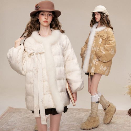 La mode MAQI(ラ モード マキ)の「Ribbon Fur Trimming Duck Down Jacket(Jackets/Outerwear)」