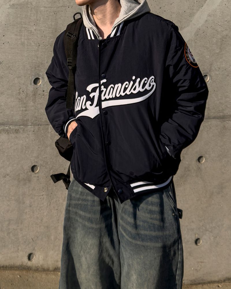 Sanver Lettering Varsity Padding Jumper