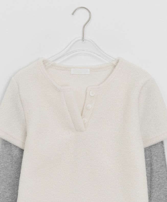 Maena Boucle Layered Short Sleeve Knit