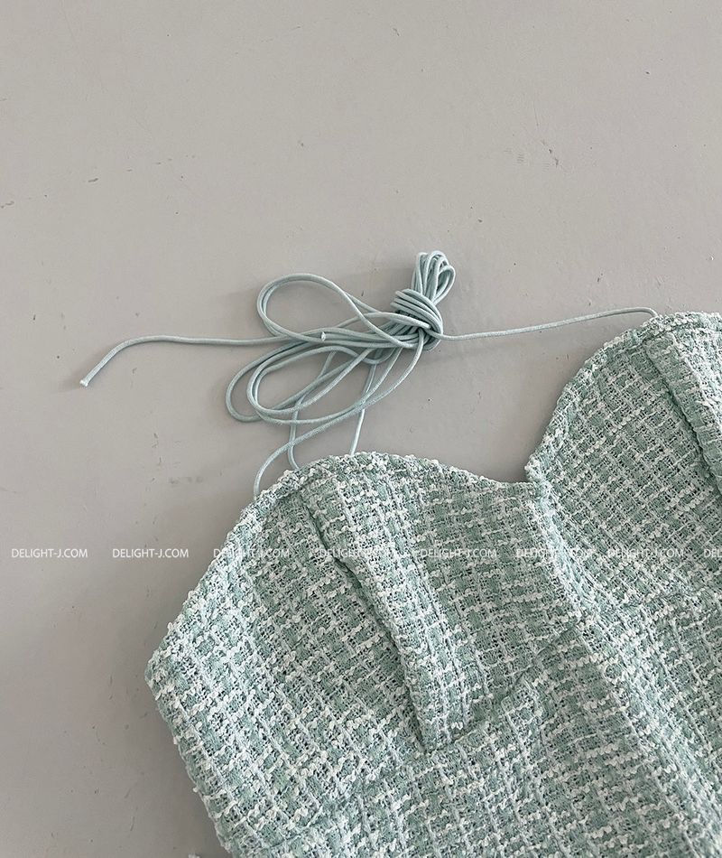 BLACKPINK Tweed Backless Bustier