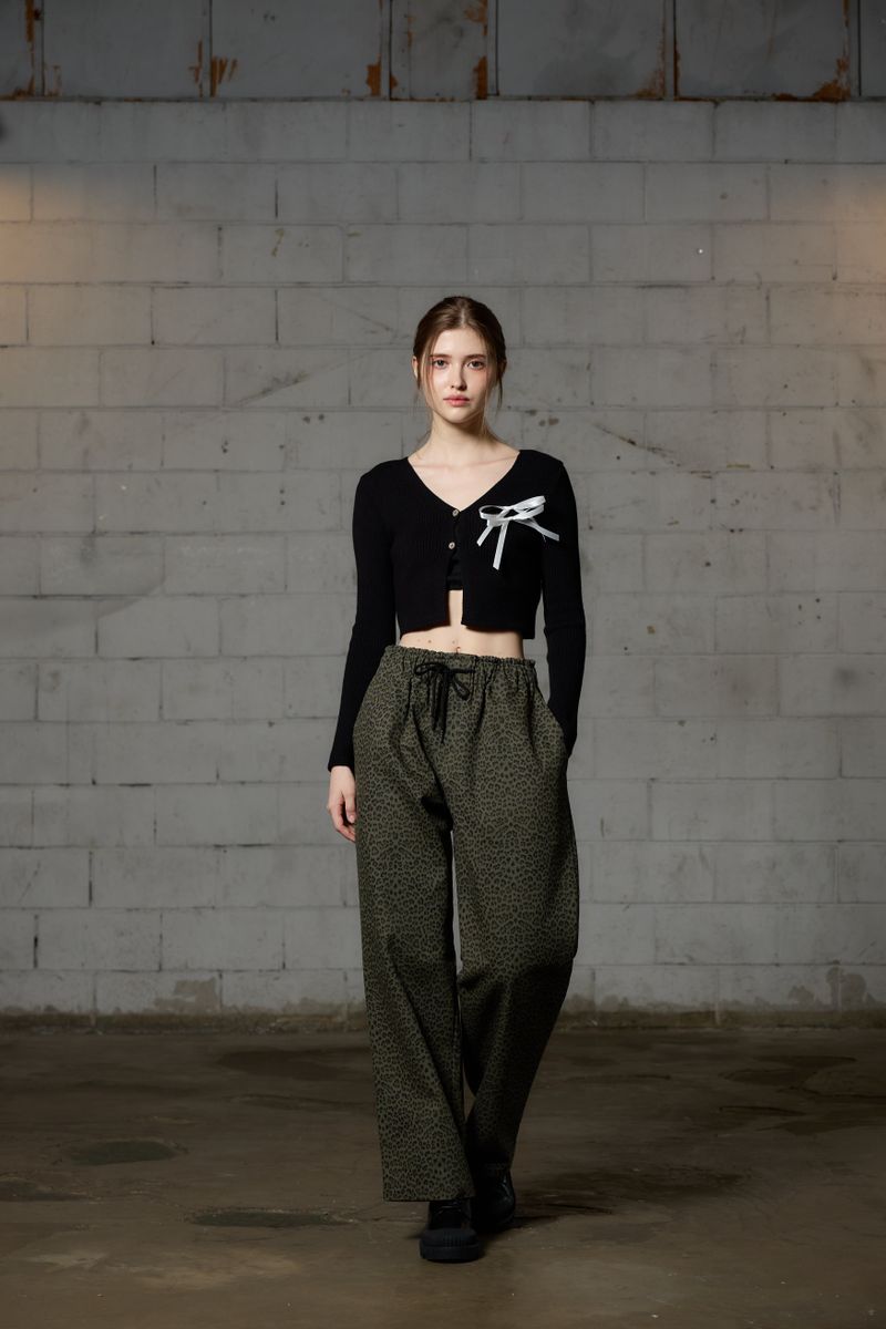 LEOPARD WIDE PANTS / KHAKI