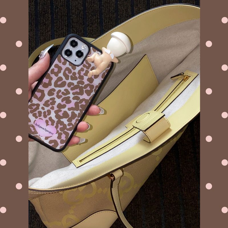 [MADE] Leopard caramel Glass Bumper iPhone Case