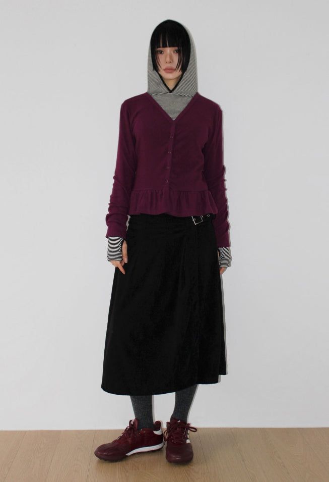 (Brushed) FLEUR FRILL CARDIGAN