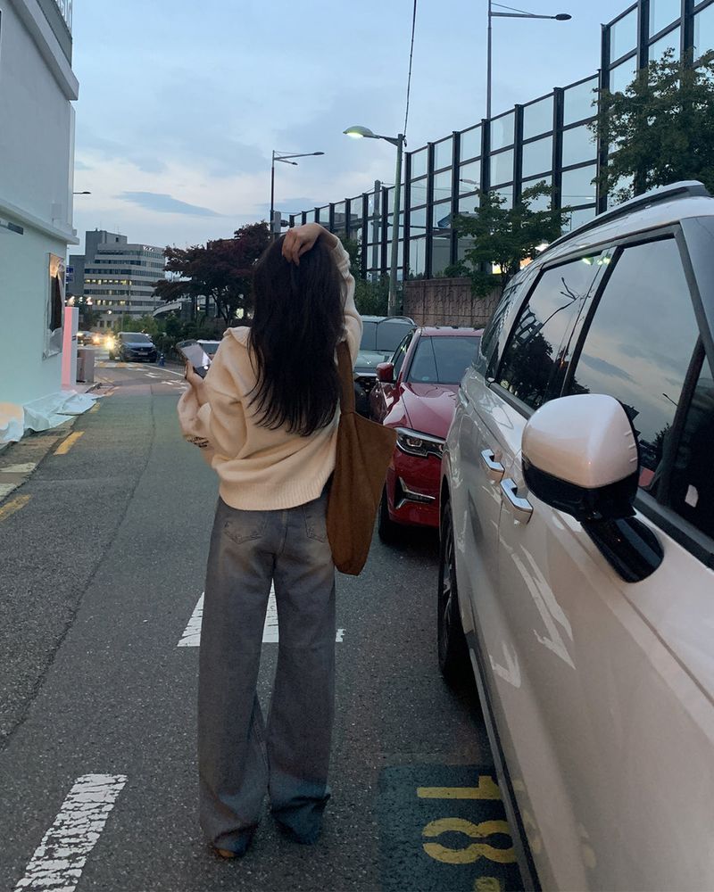 Hair Wide Denim Pants