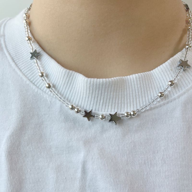 argent star necklace