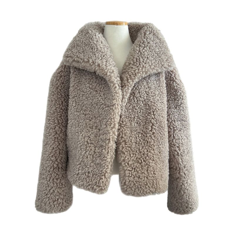 Teddy Hug Fuzzy High Neck Fur Jacket