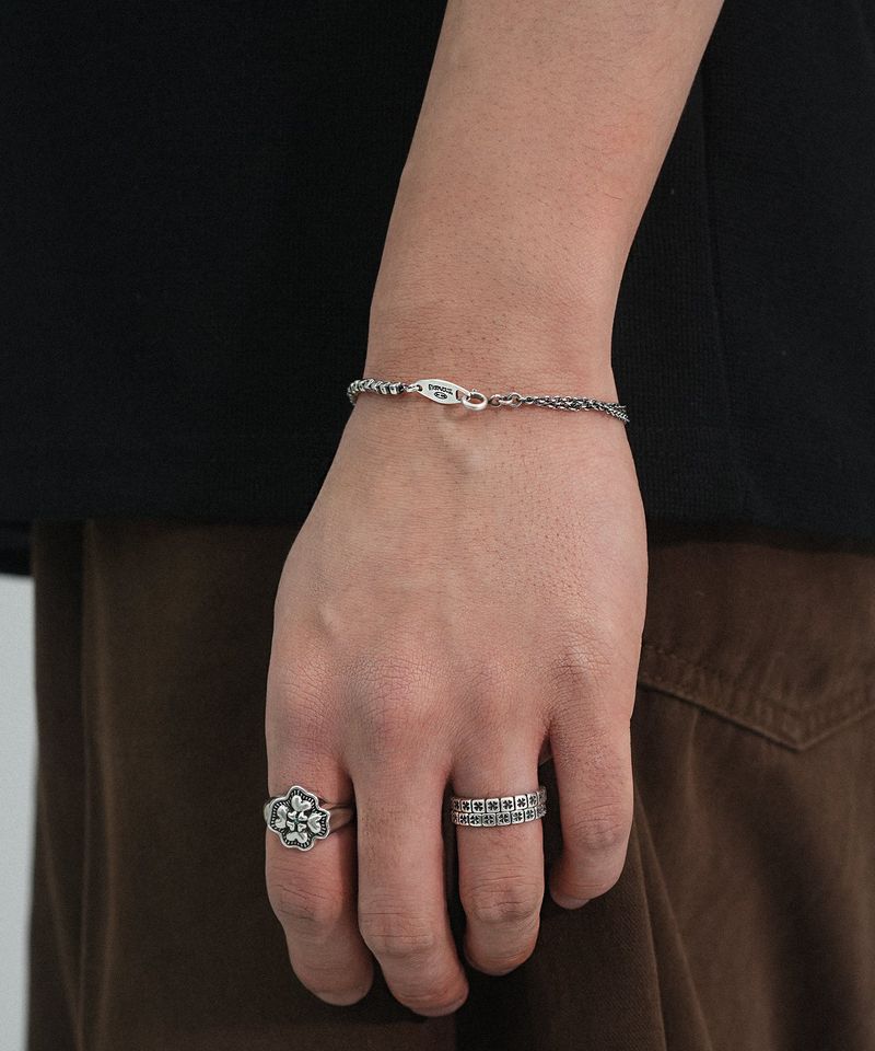 ダブルミックスチェーンブレスレット BK (925 silver)