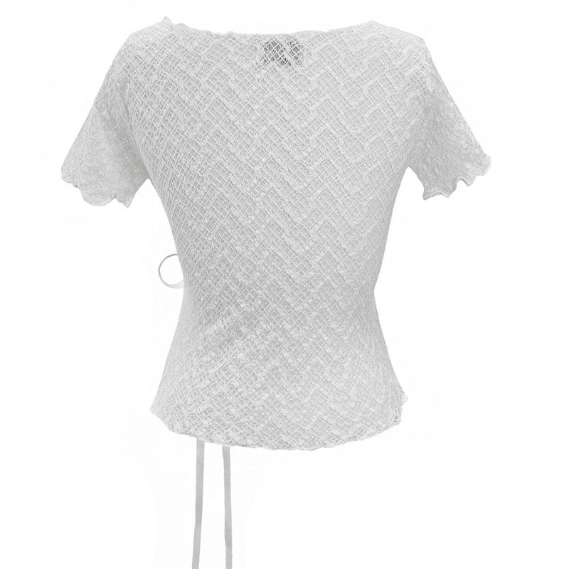 LACE RIBBON TOP-WHITE