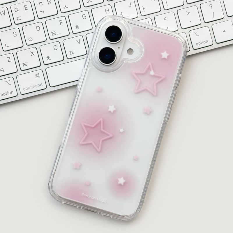 [Gel-hard] Starry night Phone case (Pink) (only case)