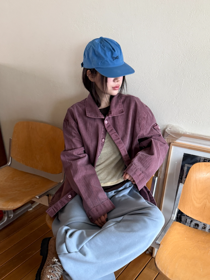 herringbone pigment work jacket