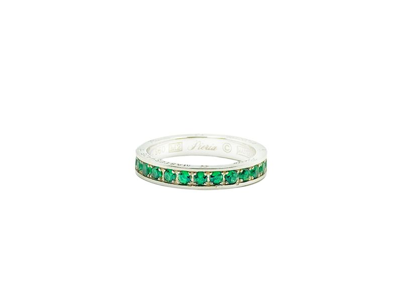 Frica Jewelry(フリカ ジュエリー)の「Engraving Stone Ring 3 (green)(Accessories)」