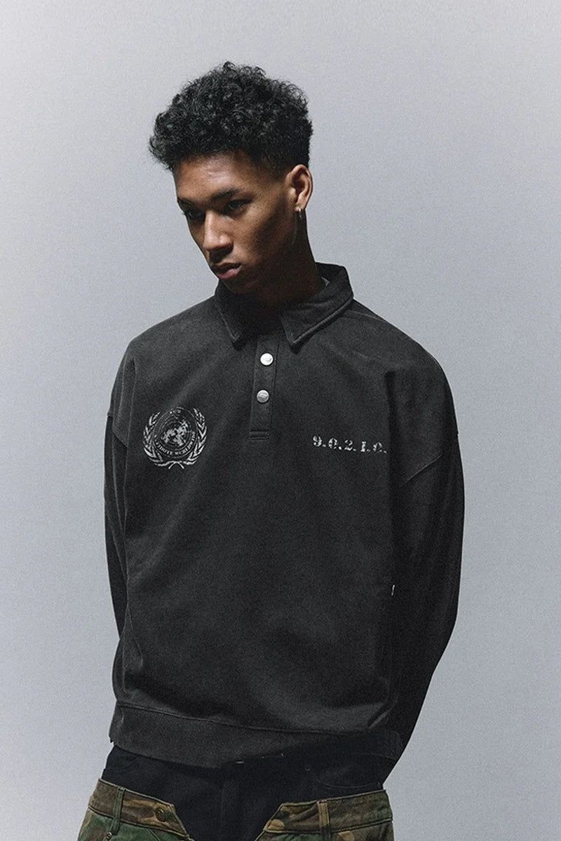 ANTIDOTE（アンチドート）の「Washed Heavyweight Boxy Polo Sweatshirt（Tops）」