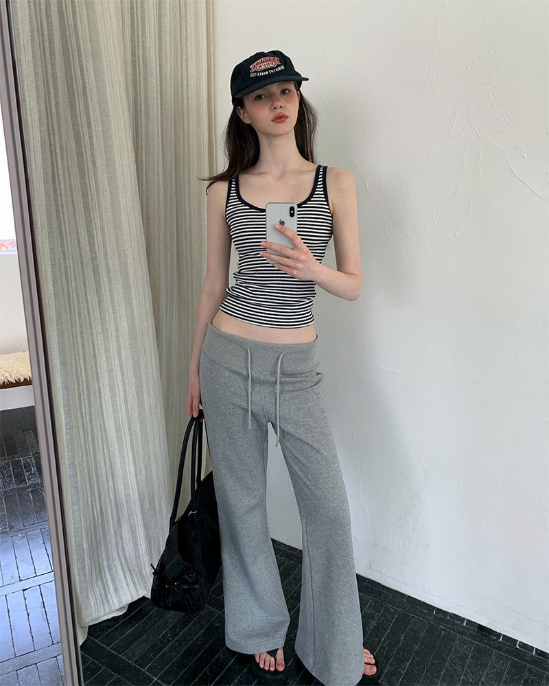 [ORIGINAL] Bat Henley neck Striped Layered Sleeveless