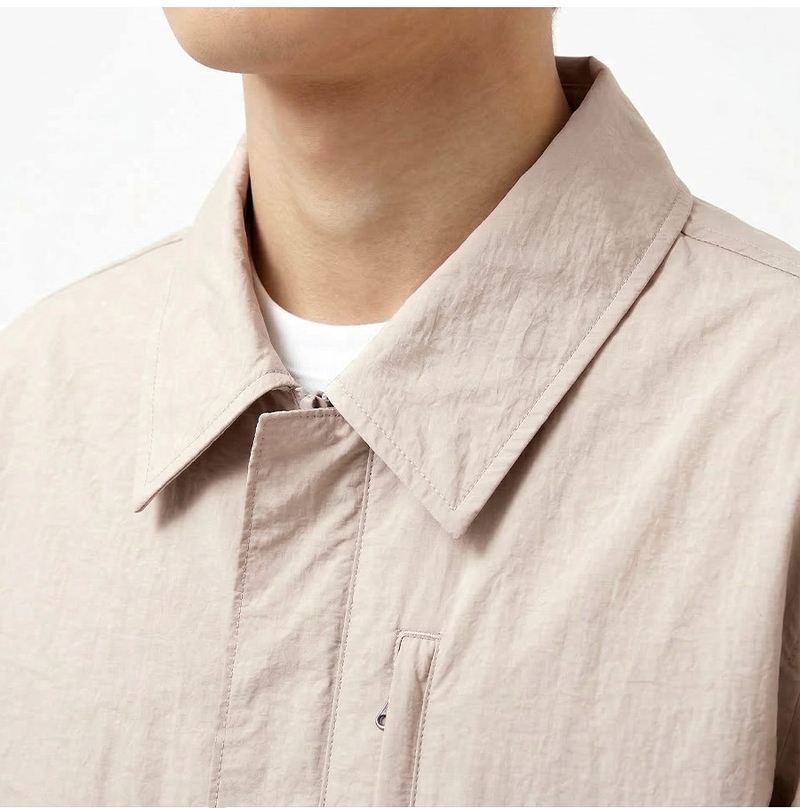 Lightweight Collared Windbreaker Light Beige