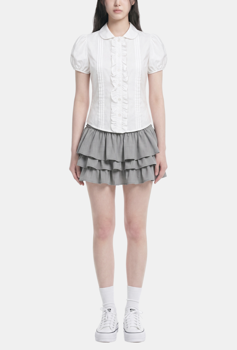 Arelia Frill Button Blouse