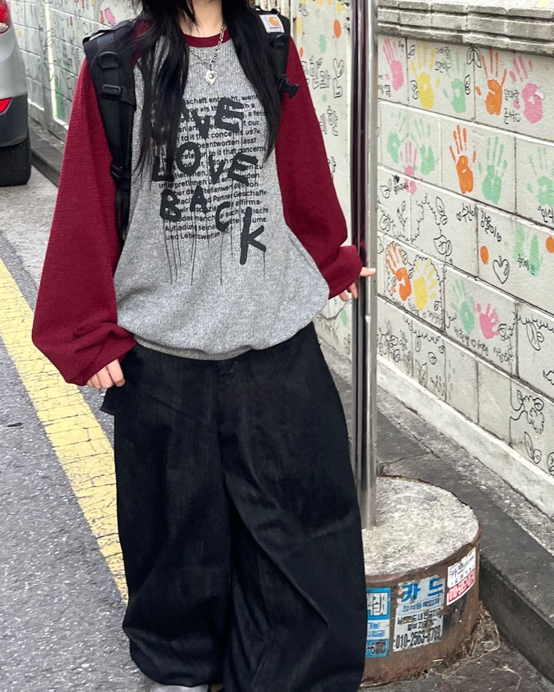 Shino raglan waffle sweatshirt 