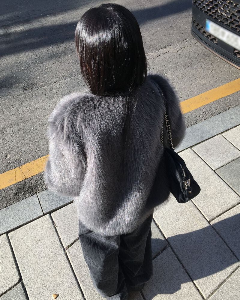 Dark fur jacket