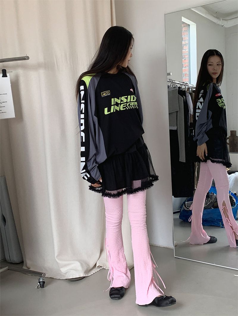 RIBBON BOOTCUT LEGGINGS (4COLOR)