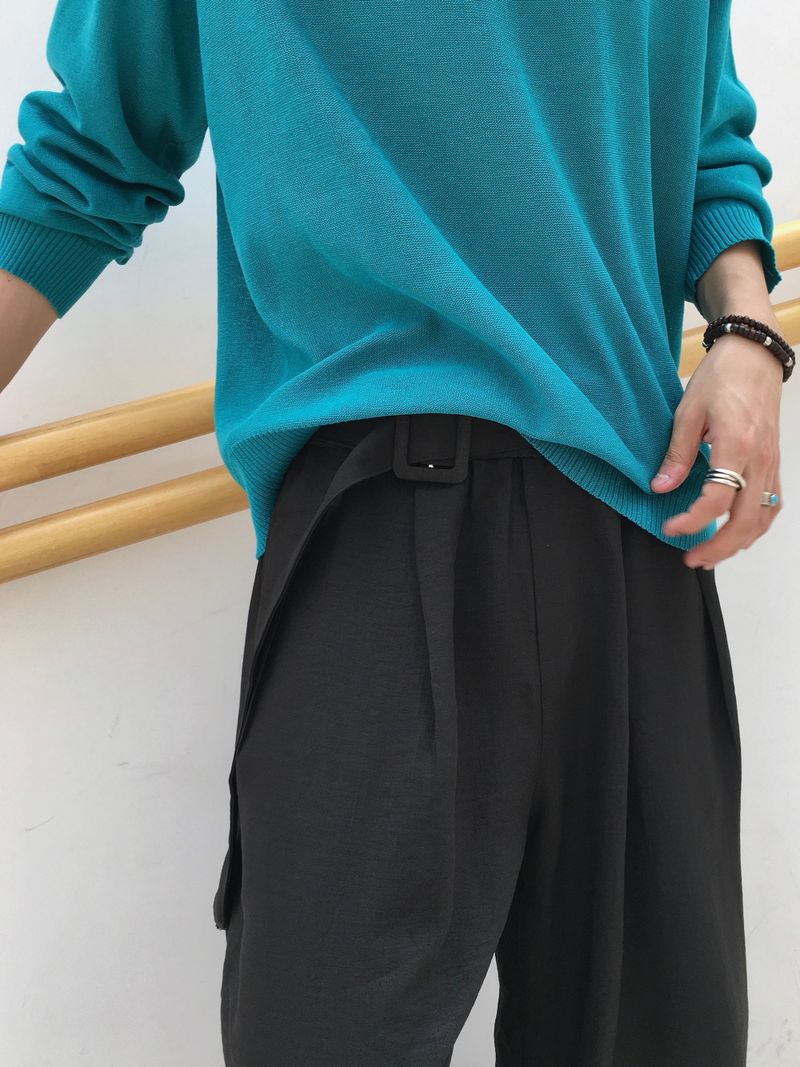 Ove Belted Linen Curved Pants 2C