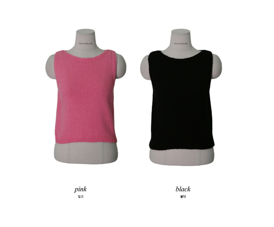 Plum Cotton100 Knit Sleeveles (4color)