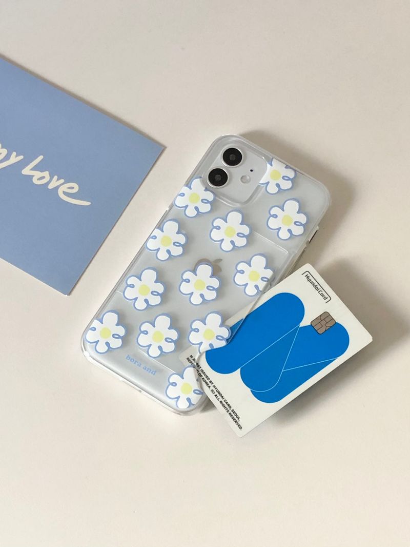 bora and(ボラアンド)の「Blue flower card case _ Clear hard (iphone case)(Smartphone Accessories)」