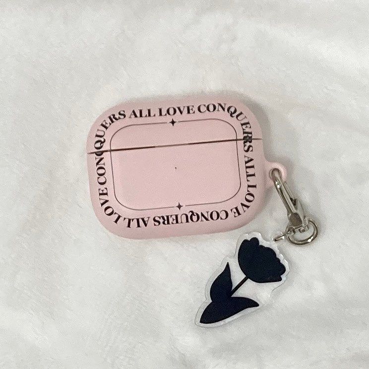 Black Tulip Acrylic Keyring