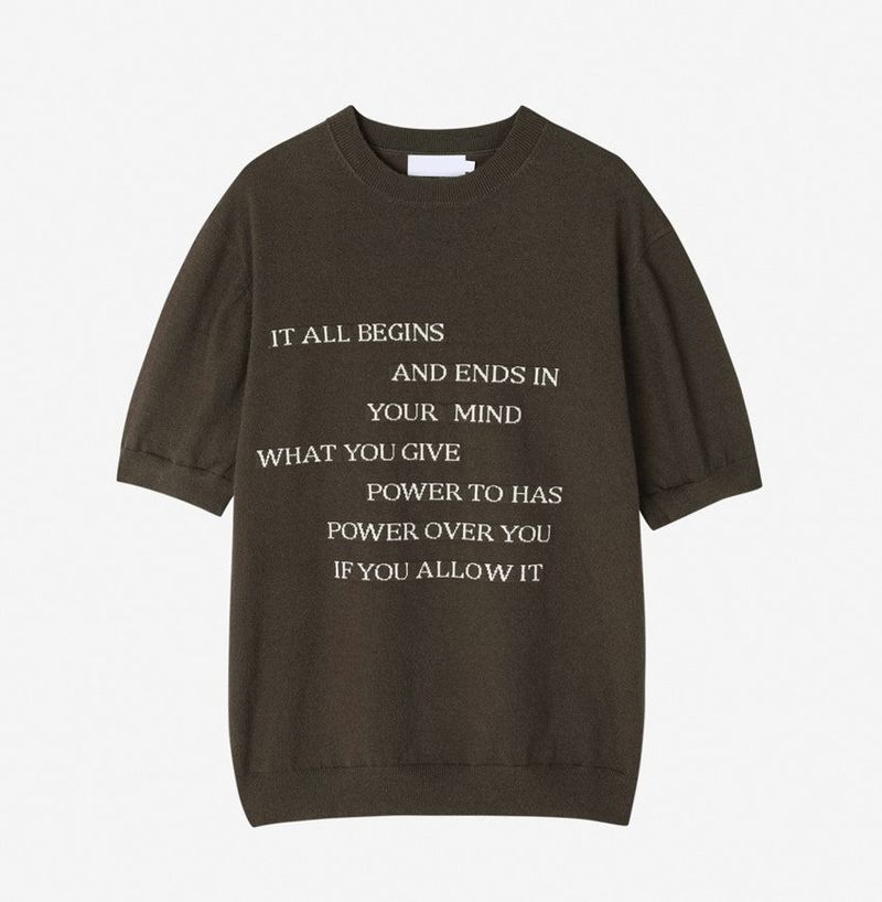 No.1338 lettering round half KNIT (5color)