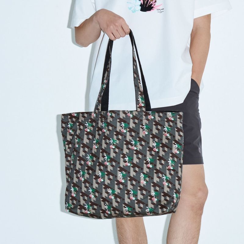 BLACK PRINTED TOTE BAG