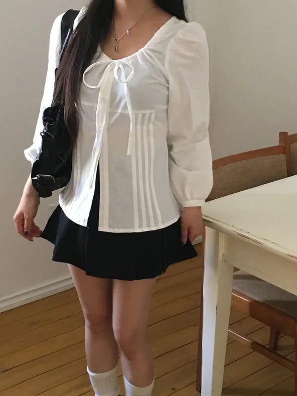 Cory Pintuck Ribbon Long Sleeve Blouse