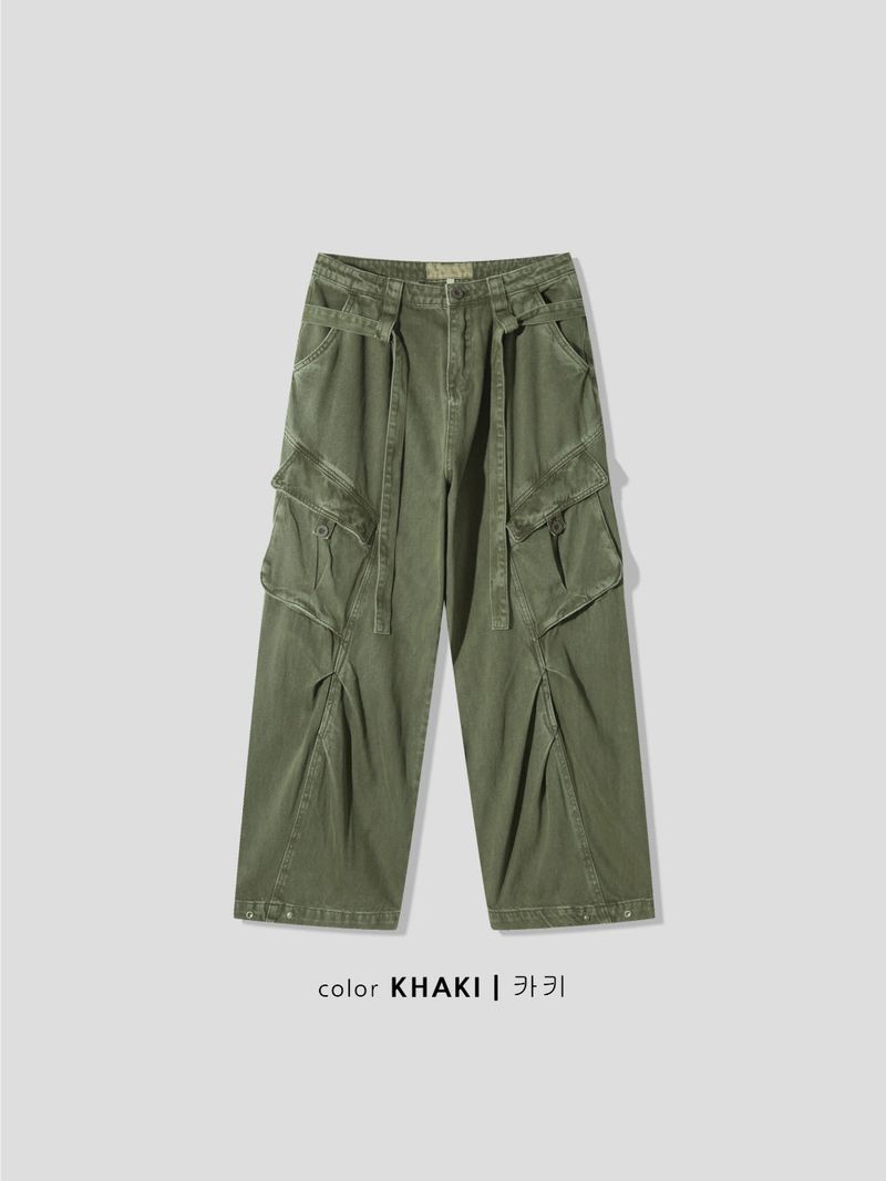 LMN Maison Belted Pintuck Cargo Pants (3 colors)