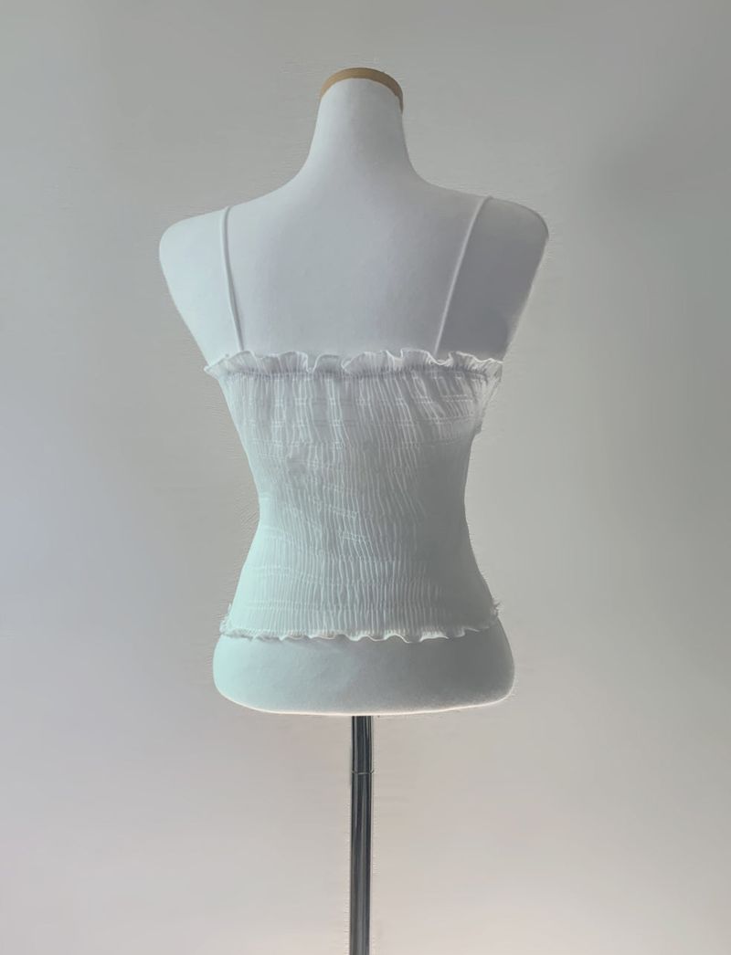 Bonir Shirring Lace Top (white)