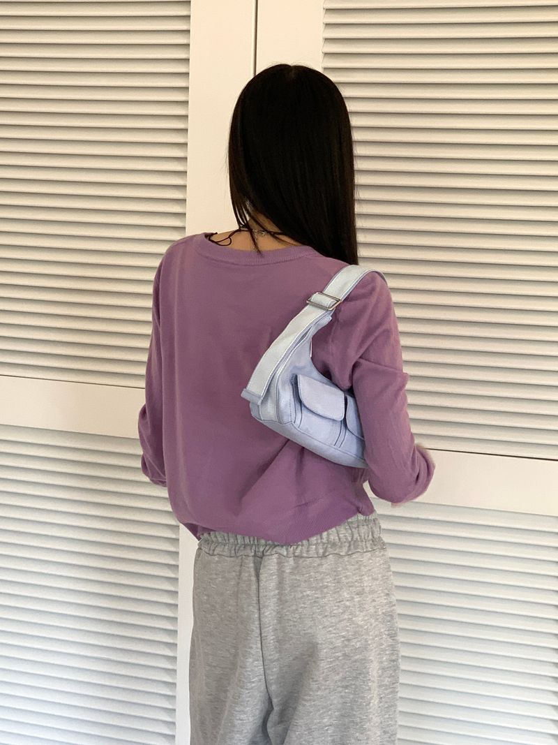 Bruce two-pocket cotton mini tote shoulder bag