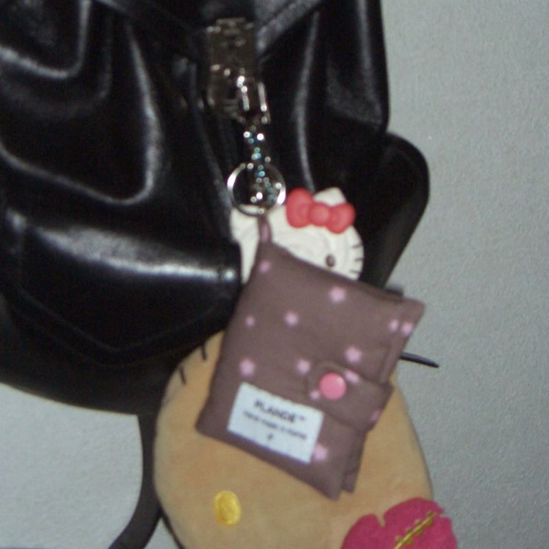 Mini 3-Ring Diary Keyring - Pink Star Brown