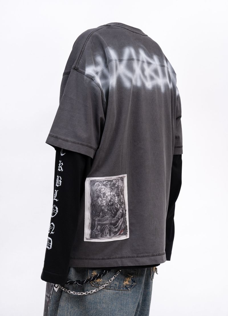 BBD Chaos Patch Pigment T-Shirt (Charcoal)