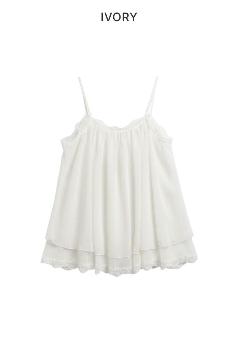 Pony Adjustable Strap Chiffon Top