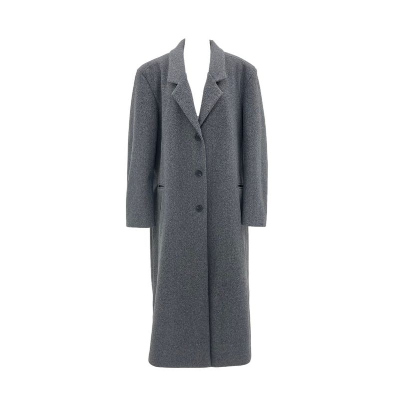 [UNISEX] Wool back button maxi long coat (Black)