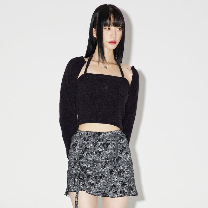 リボンテリーボレロセット / Ribbon Terry Bolero Set [BLACK]