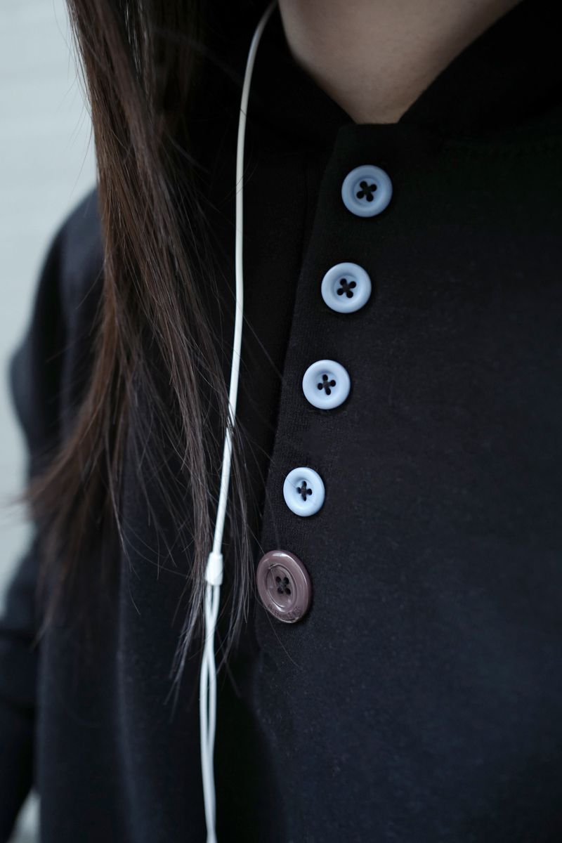 Black button hoodie