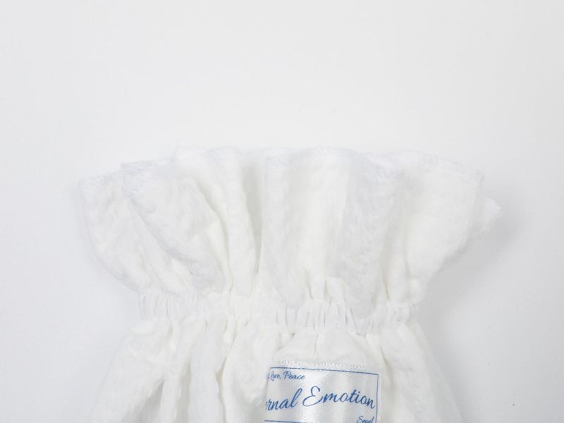 VINTAGE CHECK FRILL HAIR SCRUNCH (WHITE)