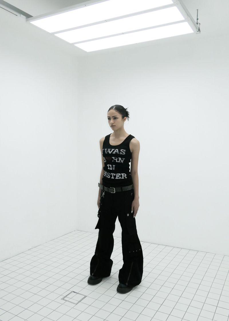 ZIPPER CARGO PANTS, BLACK