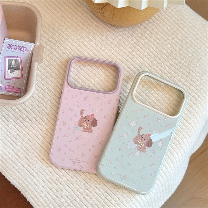 [1+1BOGO] Flower Puppy Summer iPhone Case