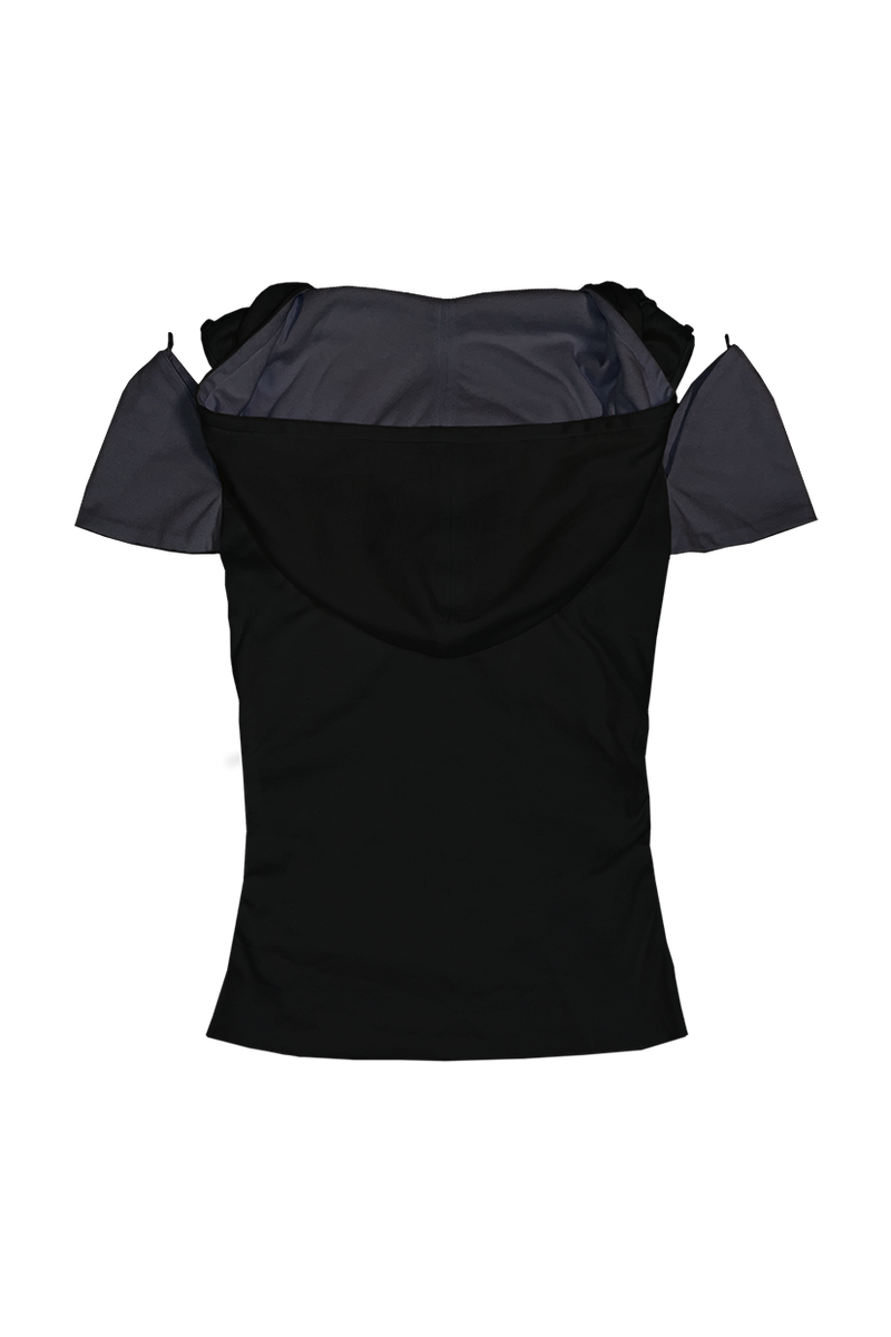 TWIST HALF SLEEVE HOODIE (NAVY)